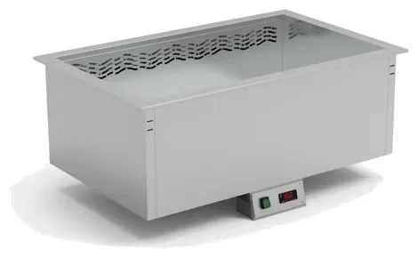 Cuve bain marie à chaleur sèche ventlée encastrable +50 / +90°c pour bacs profondeur 150mm - 2gn Achetez Aujourd’hui