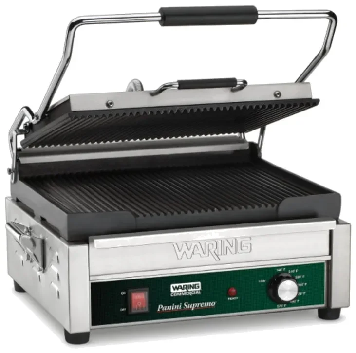 Grill panini surface rainurée 37x28cm - 1,8kw Dernière Chance