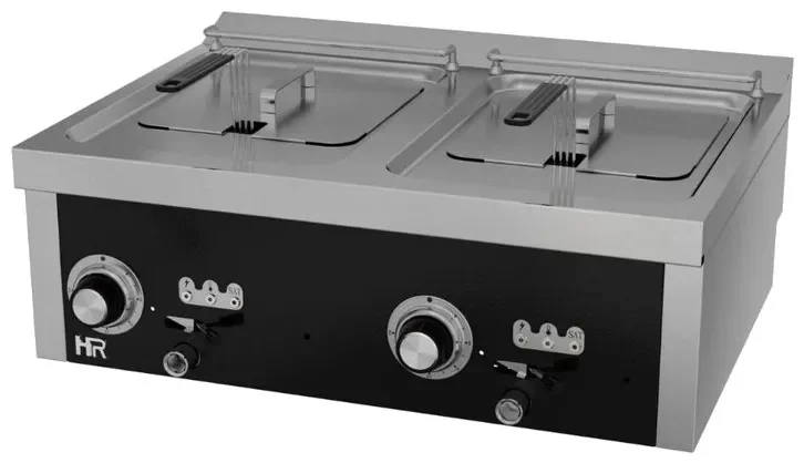 Friteuse professionnelle electrique de table triphasée 16kw profondeur 600mm - 2x10l Meilleur Choix