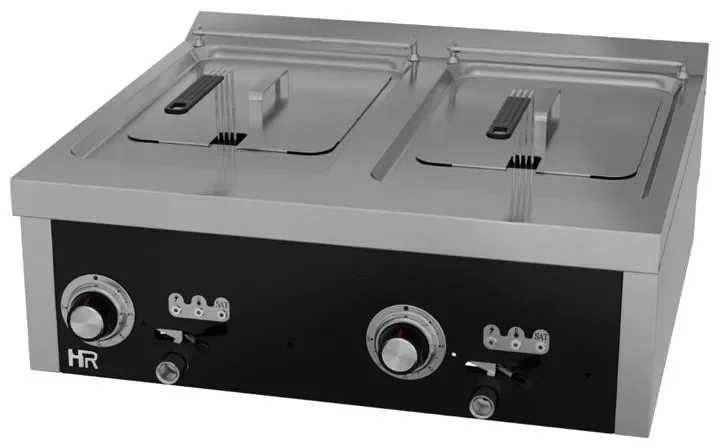 Friteuse professionnelle electrique de table triphasée 16kw profondeur 750mm - 2x15l Satisfait Ou Remboursé