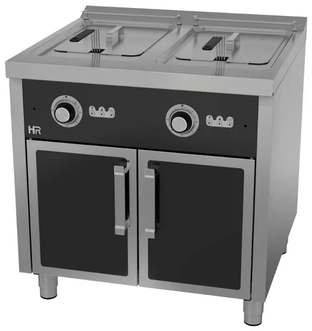 Friteuse professionnelle electrique sur armoire monophasée 16kw profondeur 750mm - 2x15l Expédition Rapide