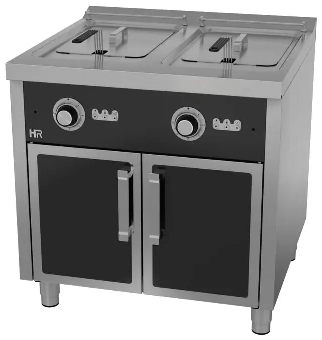 Friteuse professionnelle electrique sur armoire triphasée 16kw profondeur 750mm - 2x15l Nouvel Arrivage