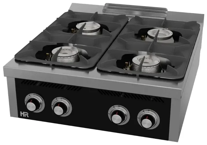 Prix Bas Fourneau à gaz 4 bruleurs à poser - 2x10,5 + 2x8,5 kw