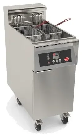 Acheter Direct Friteuse électrique haut rendement avec thermostat électronique et timer 3 prog double cuve sur armoire 17kw - 2x11l
