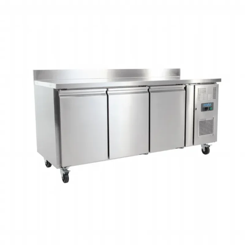 Haute Qualité Table réfrigérée positive 3 portes avec dosseret 417 litres
