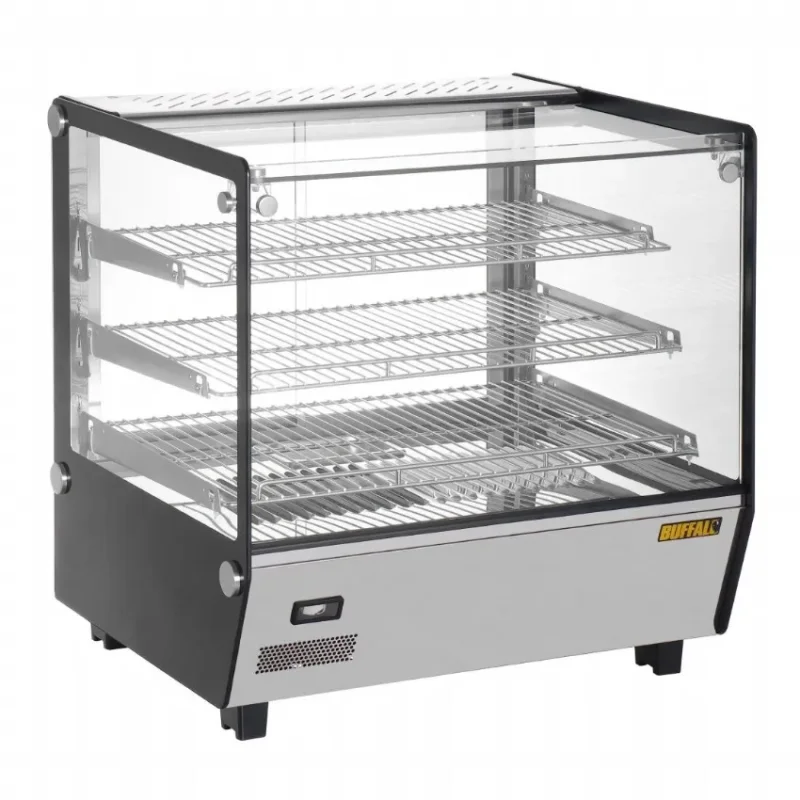 Retour Gratuit Vitrine chauffante de comptoir carrée 120l