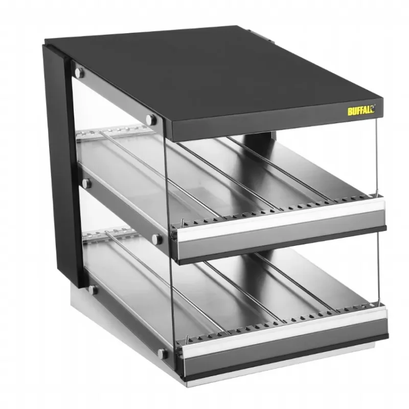 Vitrine chauffanteà glissière 2 étagères Haute Qualité