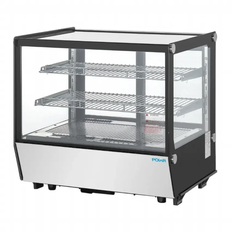 Usine Directe Vitrine de comptoir positive carrée noire 120l