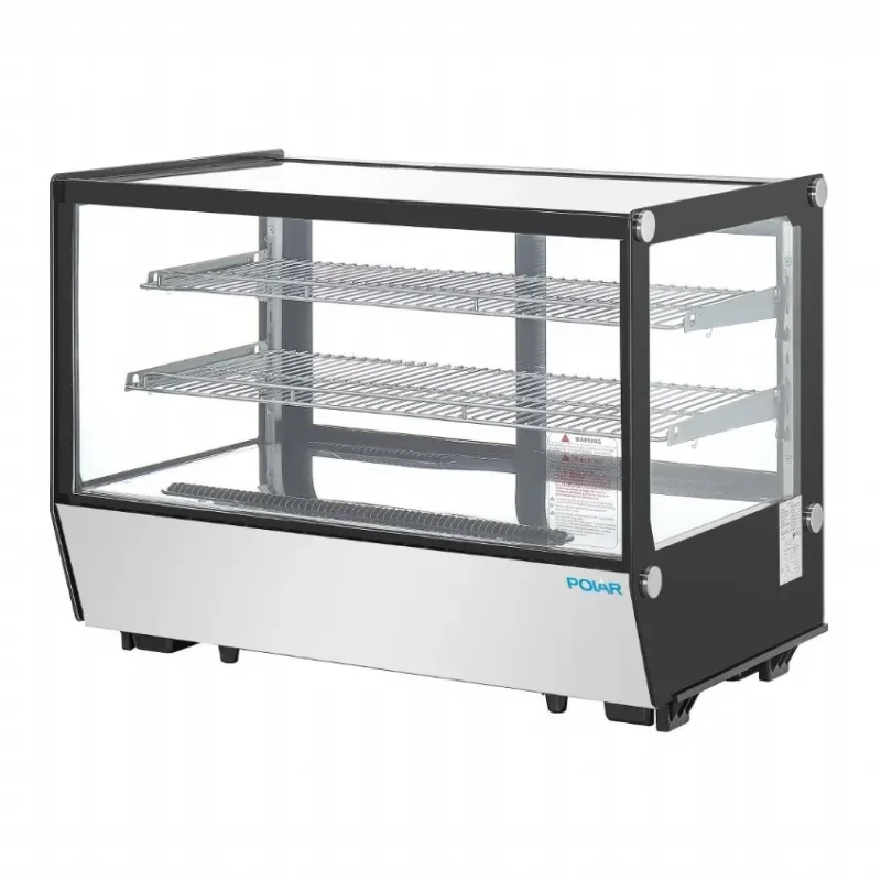 Vitrine de comptoir positive carrée noire 160l Livraison Gratuite