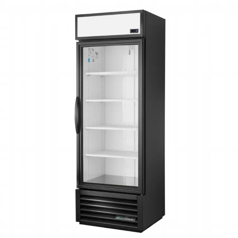 Vitrine positive libre service noire 1 porte 538 litres -686x632x1998 mm Promotion Saisonnière
