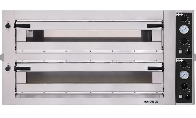 Four à pizza professionnel électrique 2 chambres 6 pizzas 40 cm 2 portes vitrées Dernière Chance