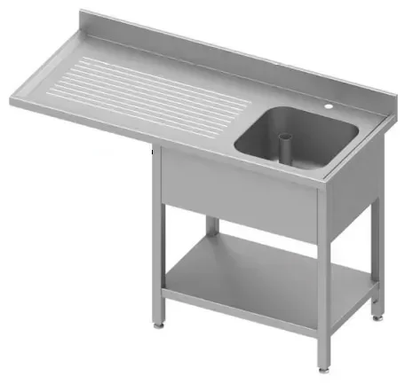 Petit Prix Plonge inox 1 bac à droite avec passage lave-vaisselle 1700x600x900 à monter