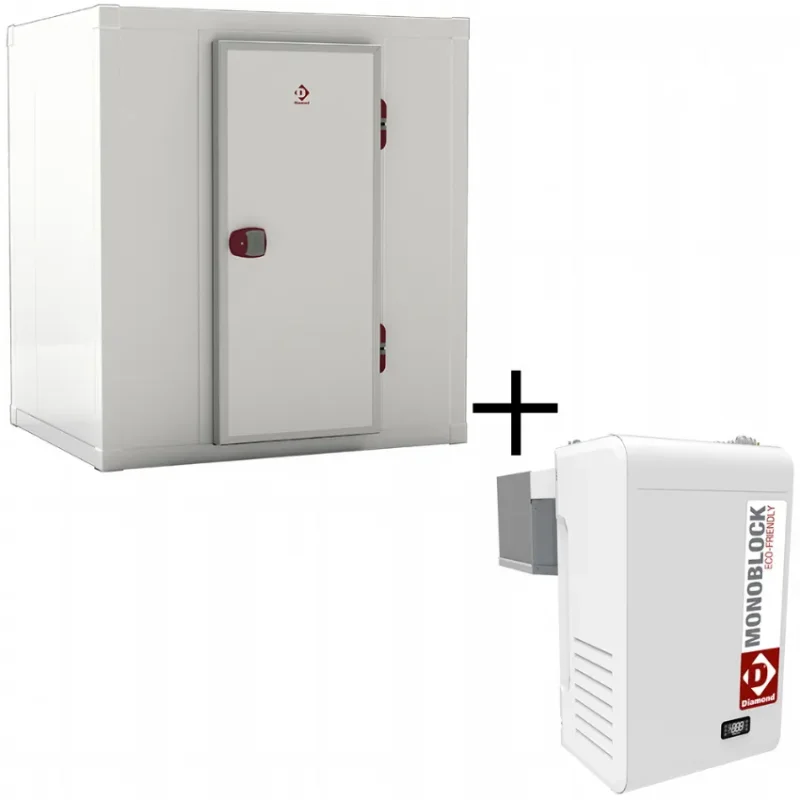 Haute Qualité Chambre froide positive complète -5°c / +15°c avec panneau de 80 mm - 1990x1390x2190 mm