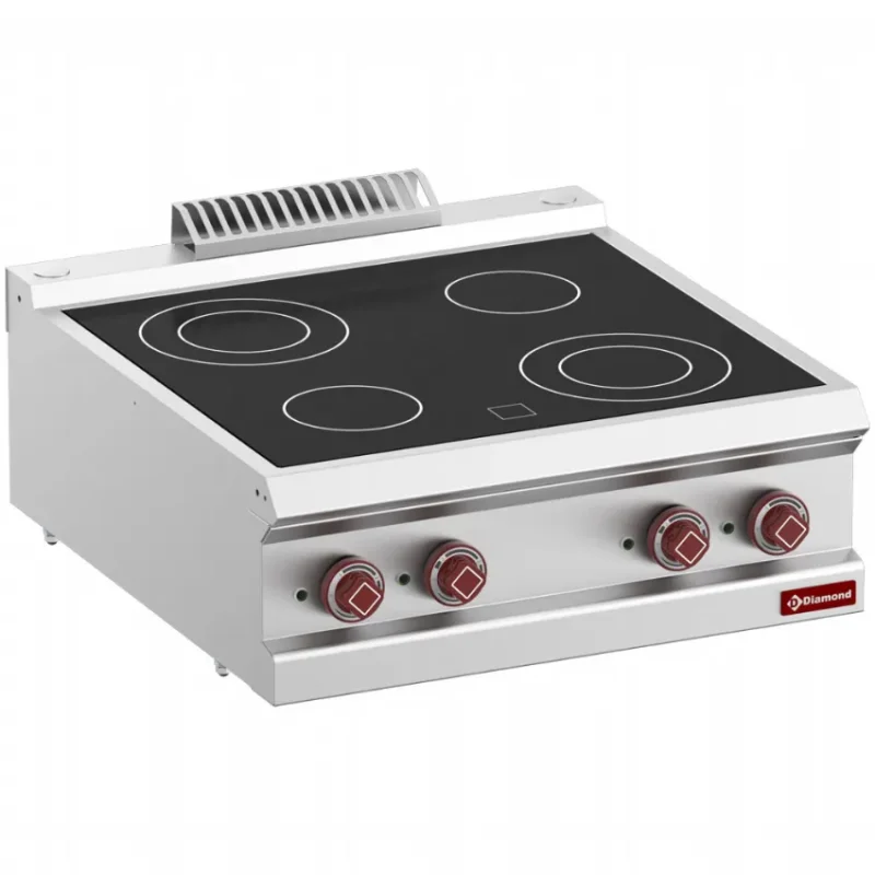 Top Vente Cuisinière vitrocéramique 4 feuxà poser triphasée 8,6 kw