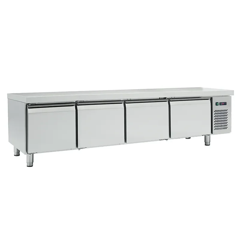 Soubassement réfrigéré positif inox 4 portes classe 5 température -2/+8°c - profondeur 700mm Achetez Aujourd’hui
