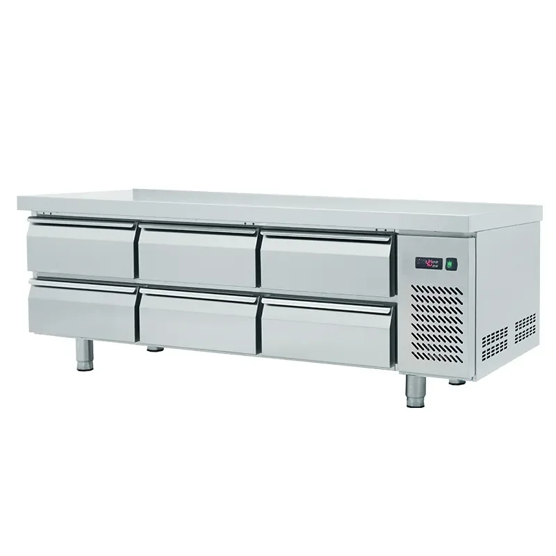 Offre Exclusive Soubassement réfrigéré positif inox avec 6 tiroirs gn 1/1 température -2/+8°c - profondeur 700mm