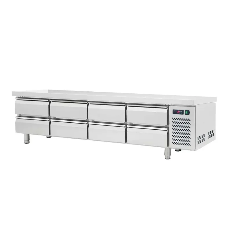 Seulement Aujourd’hui Soubassement réfrigéré positif inox avec 8 tiroirs gn 1/1 température -2/+8°c - profondeur 700mm