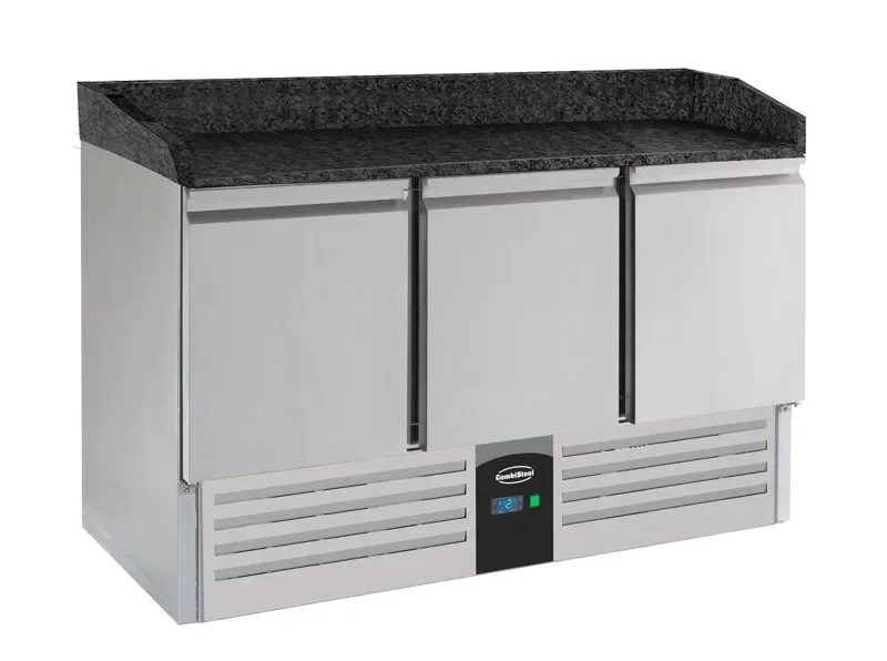 Haute Qualité Table à pizza 3 portes avec dessus en granite 700mm
