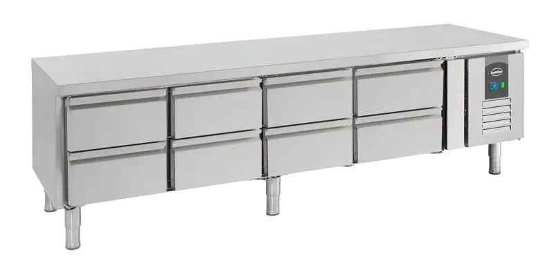 Satisfait Ou Remboursé Soubassement 8 tiroirs réfrigérée r290 - 2000x700x650 mm