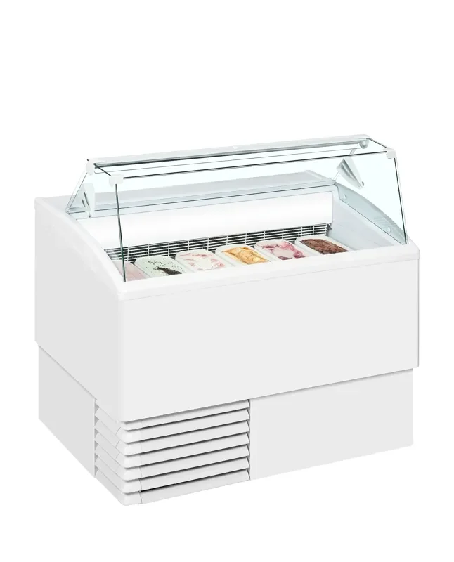 Vitrine à glaces avec couvercle en verre plat - température -16/-14°c Promotion Saisonnière