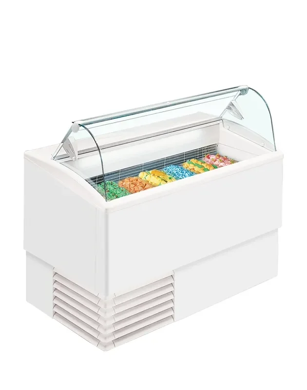 Retour Gratuit Vitrine à glaces avec couvercle en verre bombé température -16/-14°c