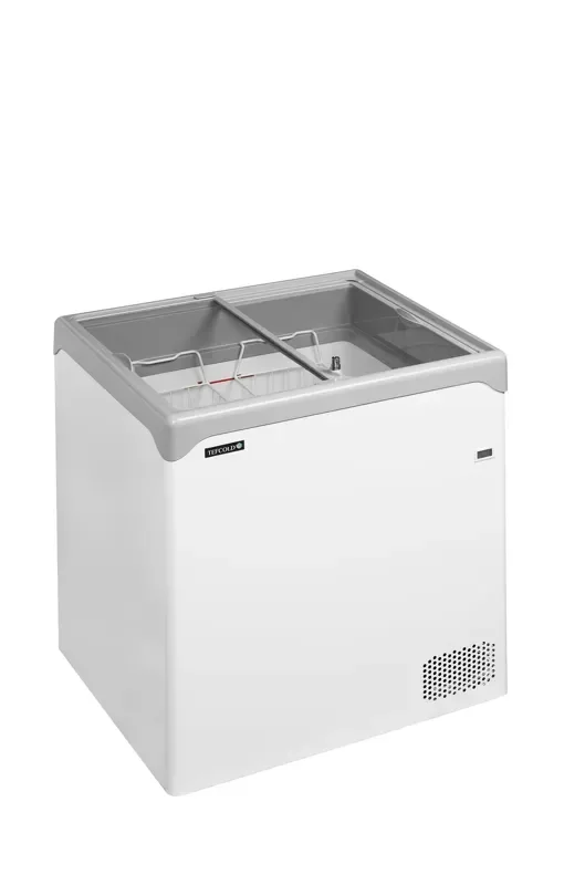 Congélateur coffre couvercles coulissants vitrés plats température -24/-14°c et capacité 186/138 l Super Prix