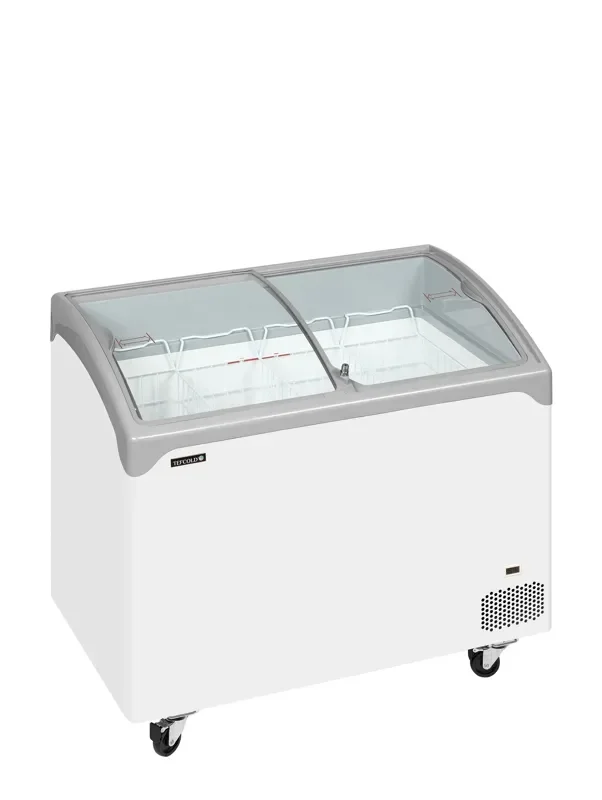 Congélateur coffre vitré bombé température -24/-14°c et capacité 286/218 Haute Qualité