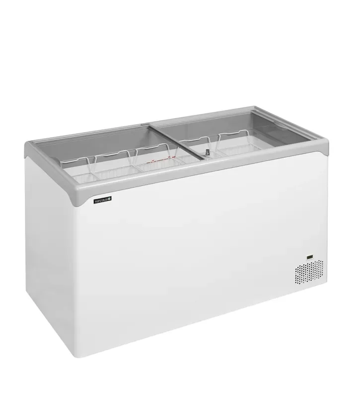 Congélateur coffre couvercles coulissants vitrés plats température -24/-14°c 390l Marque