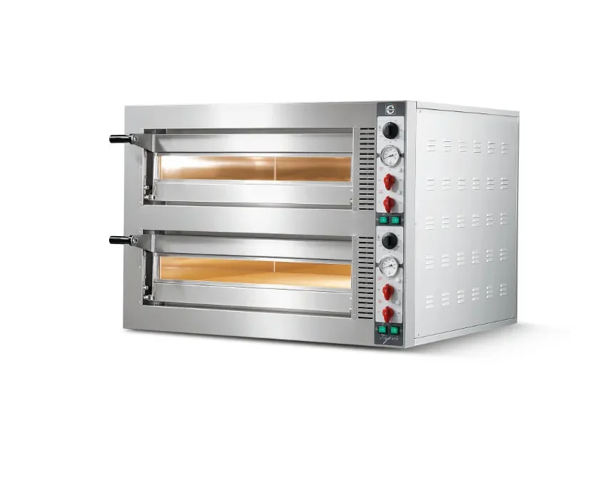 Authentique Four à pizza électrique 2 chambres 6x350mm - 1400x910x730