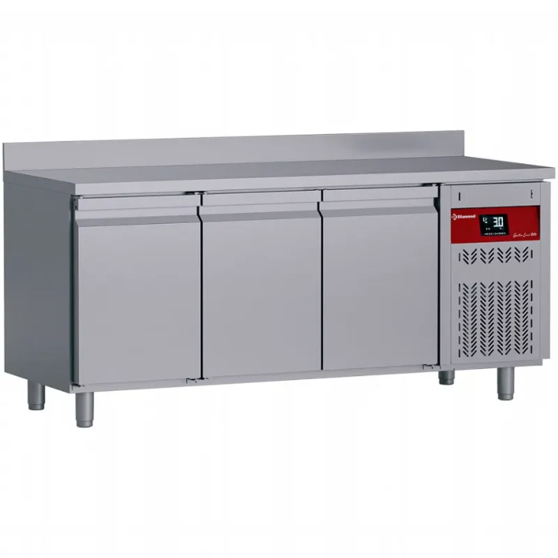 Table réfrigérée murale de 3 portes gn 1/1 capacité de 405 l Authentique