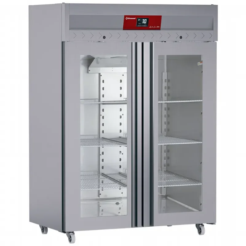 Armoire réfrigérée positive 2 portes en verre gn2/1 capacité de 1400 l Retour Gratuit