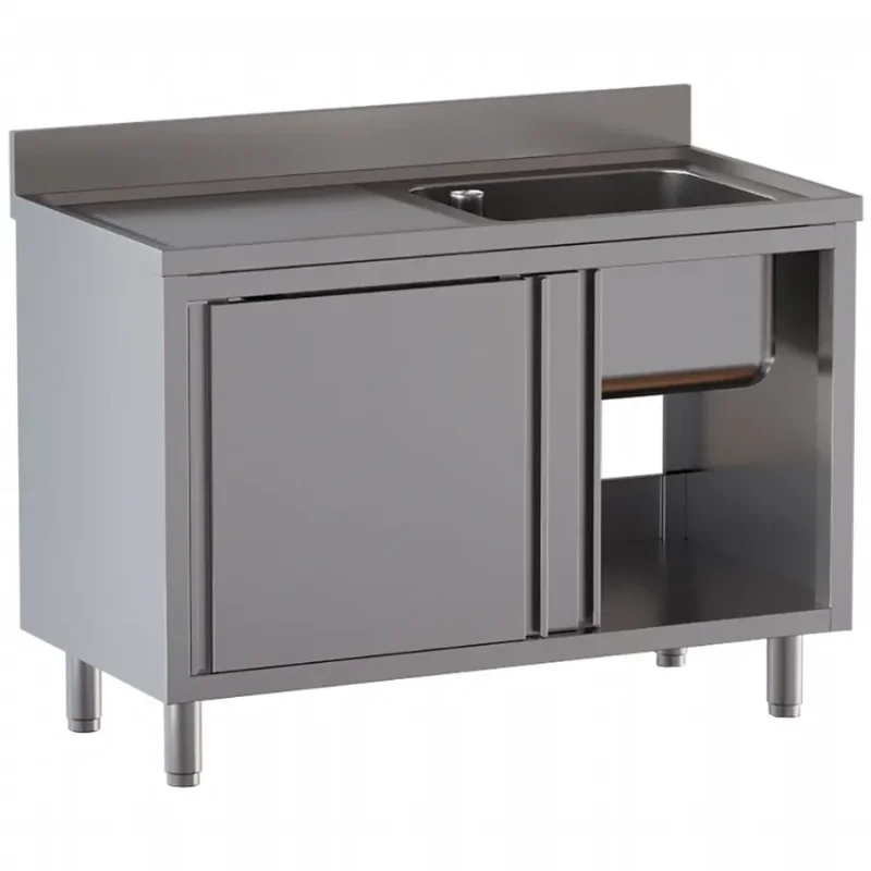 Offre Spéciale Plonge inox avec 1 cuve et égouttoir positionné à gauche dim. 600x500x300