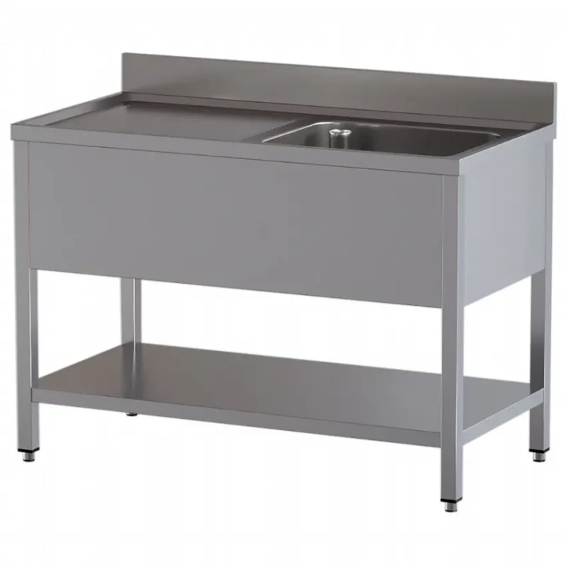 Plonge inox 1 cuve avec égouttage positionné à gauche dim. 1400x700x850 Offre Exclusive