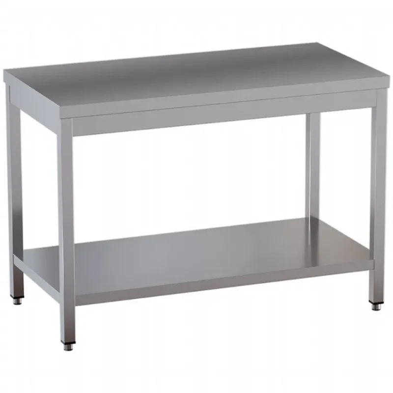 Meilleur Prix Table de travail inox avec étagère basse en acier dim. 1400x700x850