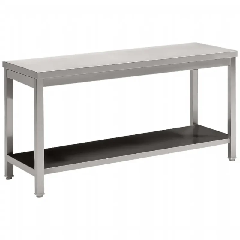 Livraison Express Table inox dotée d’une étagère basse dim. 1400x700x900
