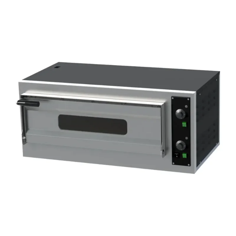 Produit De Marque Four à pizza triphasé sur comptoir avec 1 niveau pour 2 pizzas diamètre 33cm - 950x600x410mm