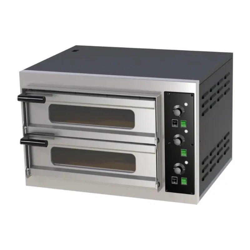 Satisfait Ou Remboursé Four à pizza triphasé 2 étages avec 1 pizzas de diamètre 50cm - 6 kw