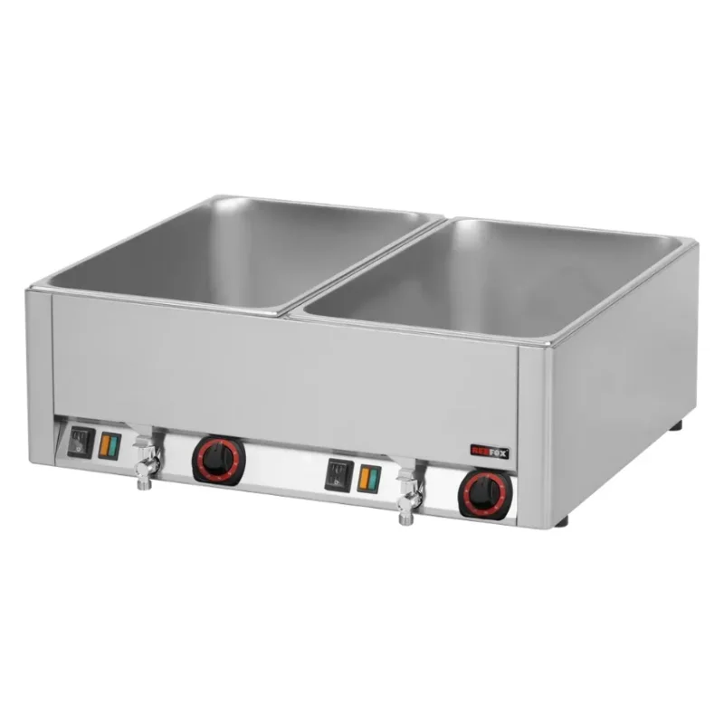 Usine Directe Bain-marie électrique pour bacs 2x gn 1/1avec système de vidange