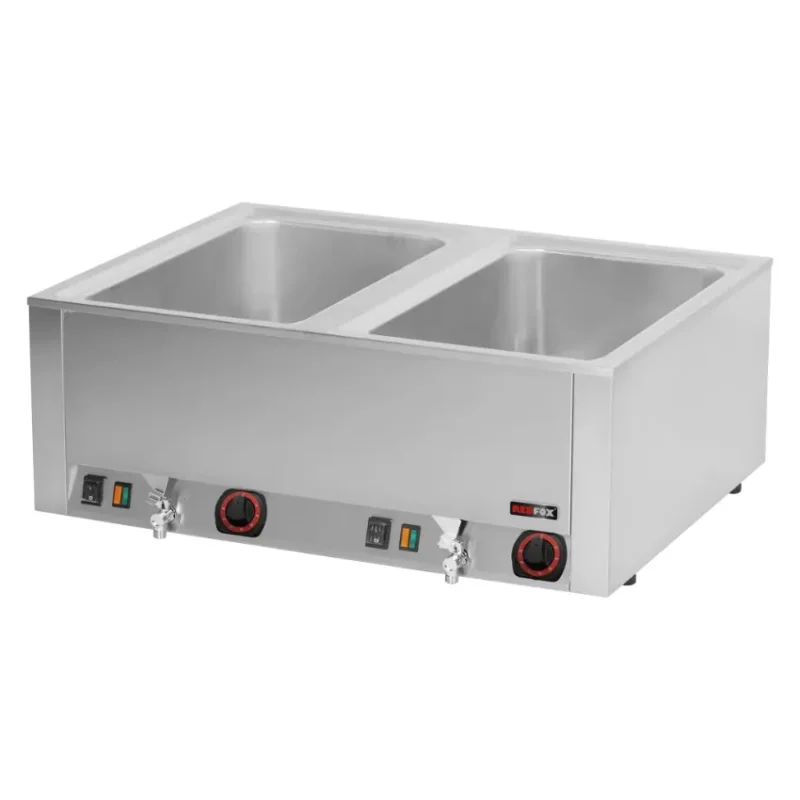 Bain-marie monophasé pour bacs 2x gn 1/1 avec système de vidange Vente Directe