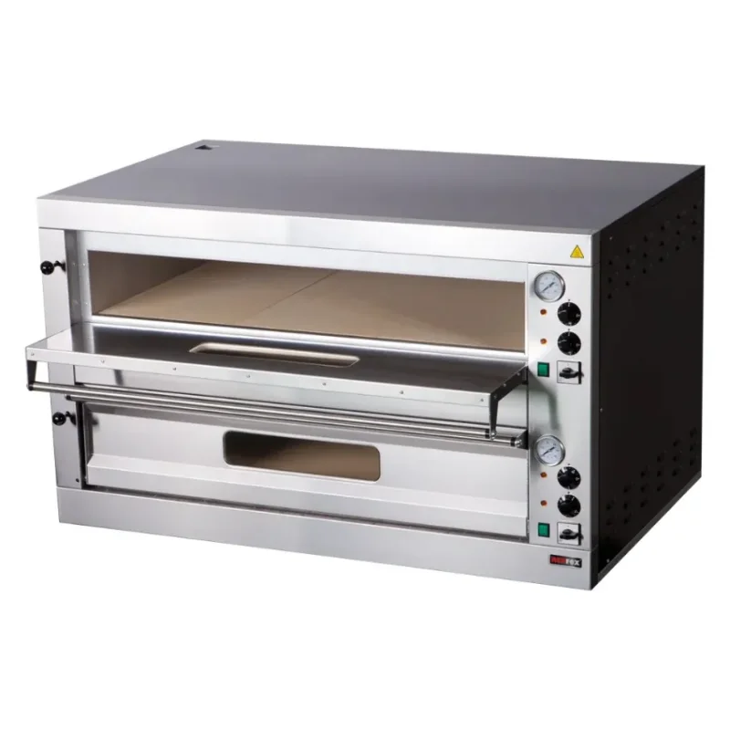 Four à pizza 2 niveaux pour 6 pizzas diamètre 33cm triphasé - 16 kw Meilleure Vente