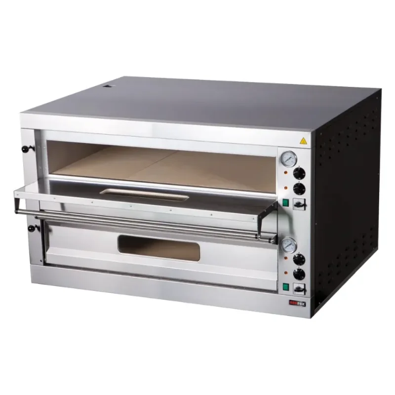 Four à pizza 2 niveaux pour 18 pizzas diamètre 33cm triphasé - 24 kw Certifié