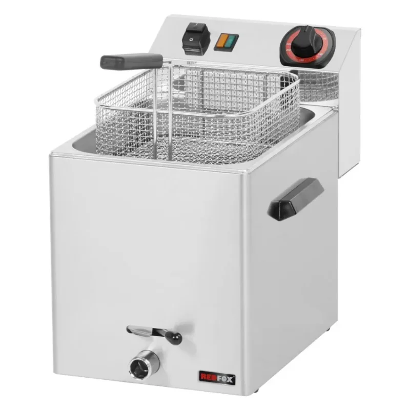 Friteuse à poser avec vidange monophasée professionnelle 1 cuve de capacité 8 l Prix Réduit