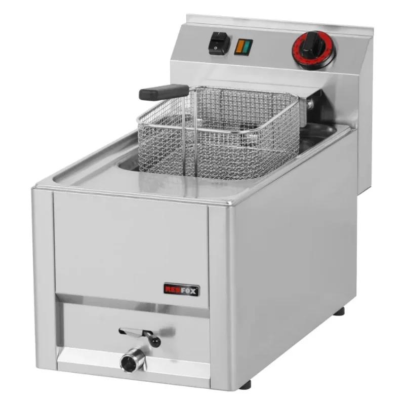 Expédié Aujourd’hui Friteuse de comptoir sans soubassement avec vidange électrique triphasée avec 1 cuve 8 l