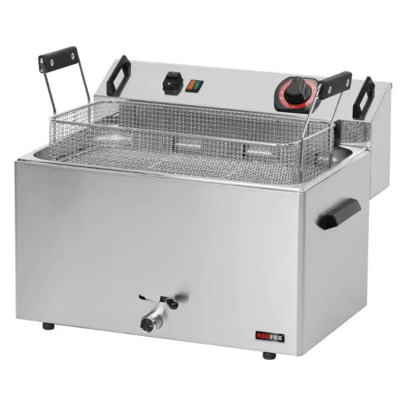 Must-Have Friteuse de comptoir avec vanne de vidange électrique professionnelle 1 cuve 16 l