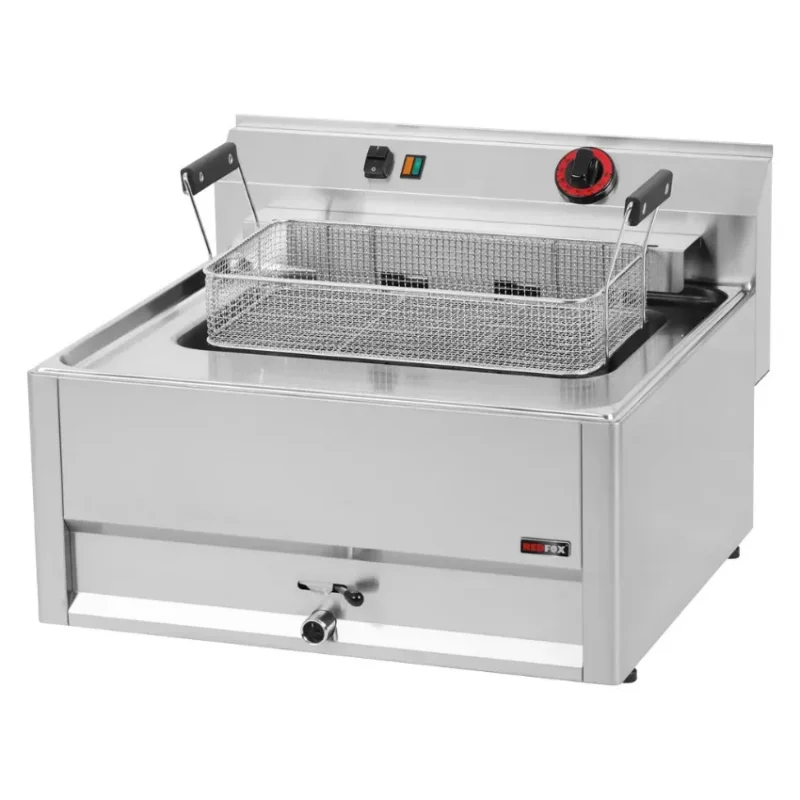 Friteuse de comptoir sans soubassement triphasée 1 cuve de capacité 16 l Authentique