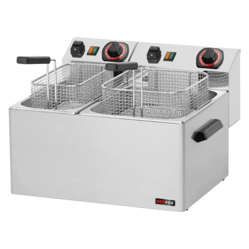 Authentique Friteuse électrique professionnelle monophasée de table 8+5 l - 5,1 kw