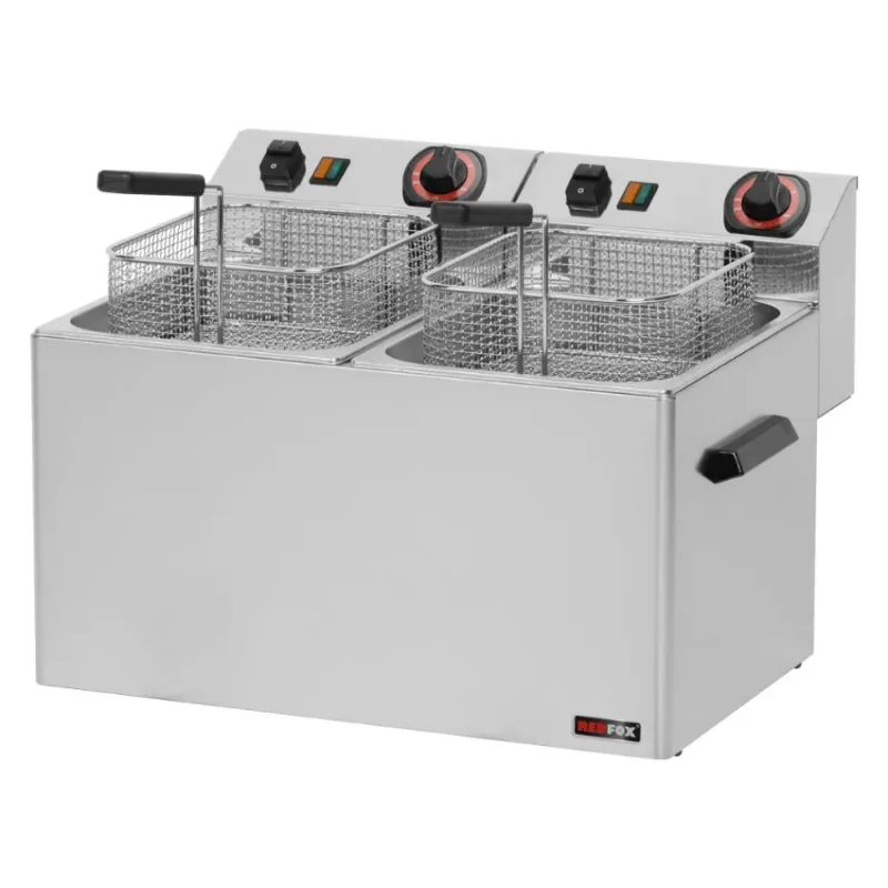 Friteuse de comptoir électrique double capacité 8+8l avec poignées Bon Plan