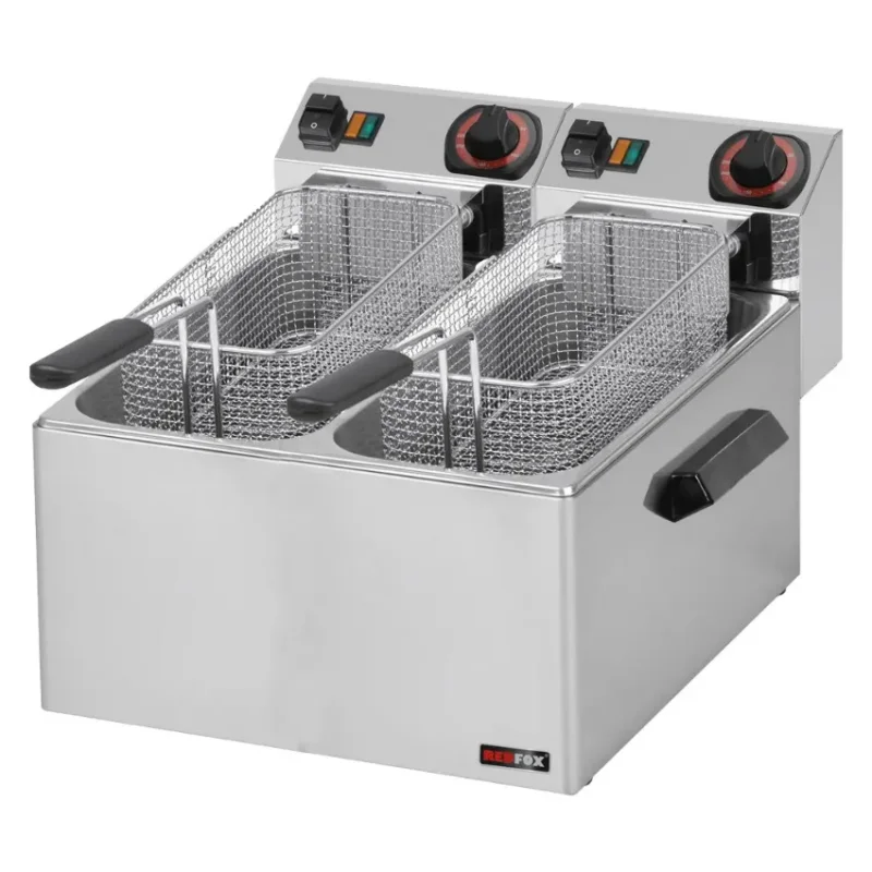 Friteuse de comptoir dédiée aux poissons électrique double 2 bacs de 8l Promotion