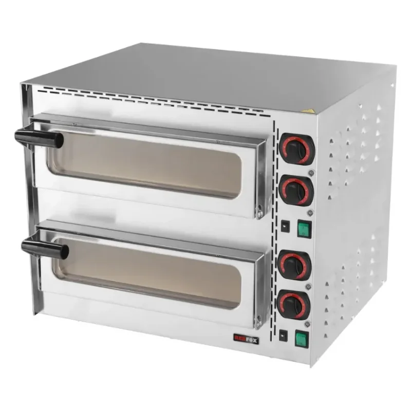Four à pizza 2 niveaux de 1 pizzas ø35cm 3,4kw monophasé à poser à - 580x540x480mm Affaire À Saisir
