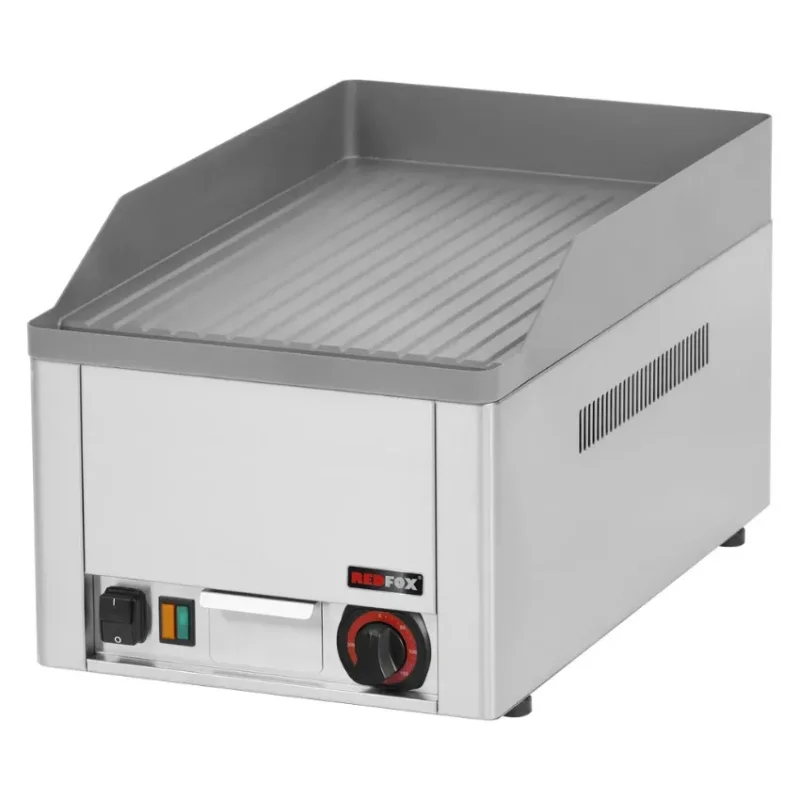 Achetez Aujourd’hui Plaque à snacker de comptoir monophasée surface nervurée à 320x480mm